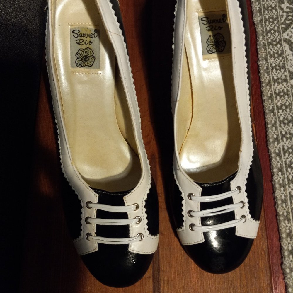 Blank and white heels